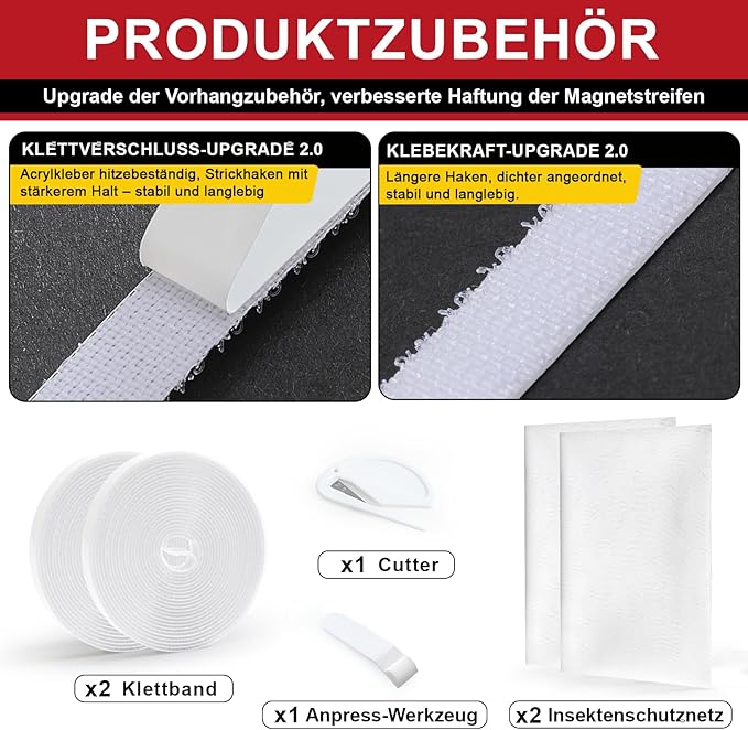 Fly Screen Window Insect Stop, Pack of 2, Insect Protection Window, No Drilling, 150 x 250 cm, Fly Net, Mosquito Net Window, Window Screen, Insect Protection, White - Image 5