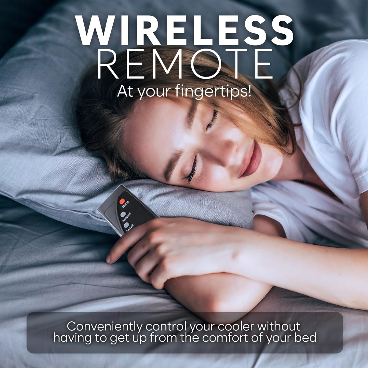 Adamson B10 Twin Bed Cooling System 75" L x 39" W - 100% Cotton for Night Sweats - Water Bed Cooler Ideal for Hot Sleepers - Navy Blue - Image 5