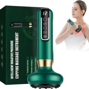 Cellulite Massager, 12 Levels Adjustable Cellulite Massager, with 12 Suction Modes and 7 Massage Techniques (Green)