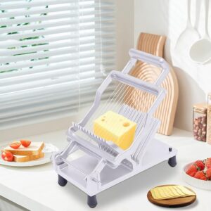 Commercial Cheese Slicer,1cm&2cm Stainless Steel Wire Cheese Cutter Butter Cutting Board Machine,Blade Replaceable Bread/Toast Cutter Kitchen Cooking Baking Tools