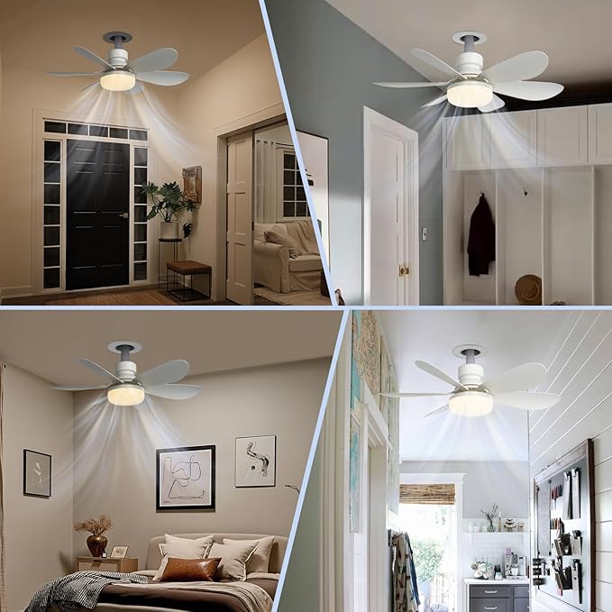 Socket Fan Light, 20.5IN Light Bulb Fan with Remote Dimmable, Screw in Fan and Light Combo for Garage Kitchen Bedroom Balcony Living Tools Store Laundry Room - Image 5