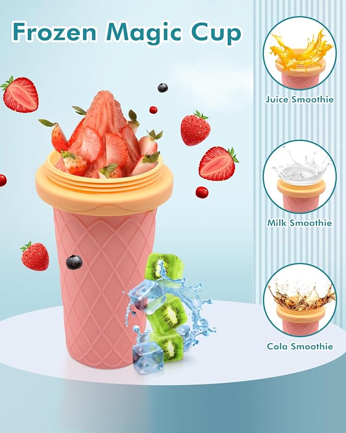 Slushie Cup, Smoothie Cups with Lids & Straws, Slushy Cup for Juices, Milk and Ice Cream Make, Portable Frozen Magic Slushie Cup Maker for Kids, Friends and Family - Image 7