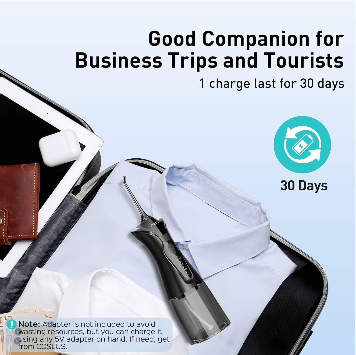 COSLUS Water Teeth Flosser Picks: 4 Modes Cordless Irrigator 300ML Portable Elec - Image 5