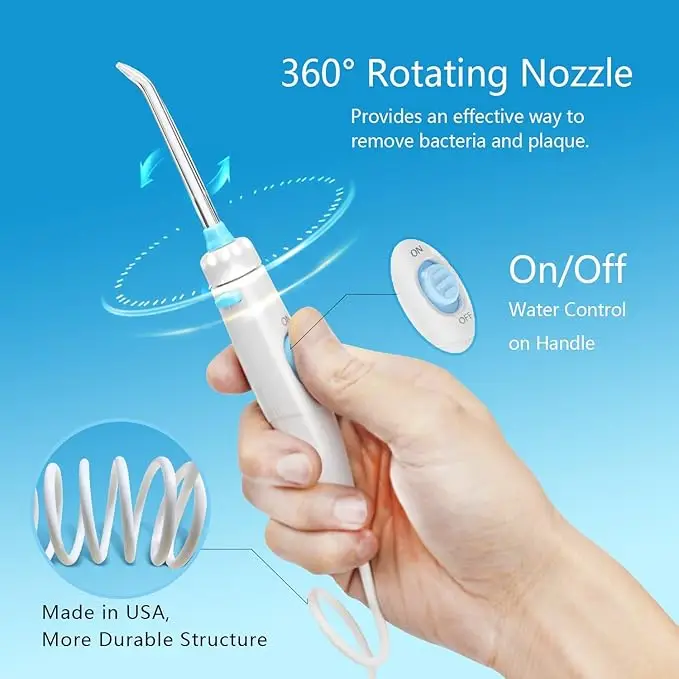 Apiker Dental Water Flosser for Teeth and Braces with 8 Multifunctional Tips, 600ml Capacity Electric Oral Irrigator with 10 Water Pressure Settings for Family - Image 6