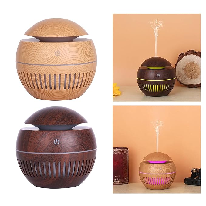 ATORSE® Air Humidifier Aroma Diffuser Night Light Purifier for Car Light Wood Grain