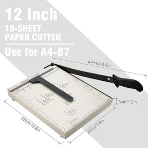Professional A4 Paper Cutter Guillotine Metal Based Trimmer Normal Paper Photo Cutting Heavy Duty Color : White, Size : 48X26CMTrimmer Normal