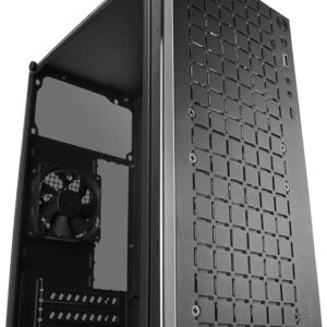 Mars Gaming MC-1000, Compact MicroATX Housing, Front Metal-Mesh Design, Full Side Window, 1x Ultra-Silent FDB 80mm Fan, Black