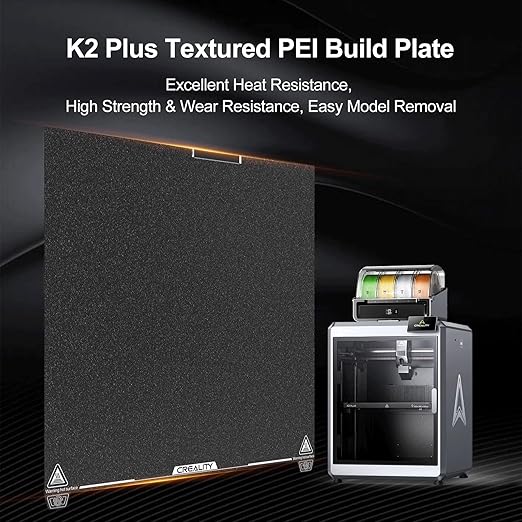 Creality K2 Plus Build Plate, 370 x 370mm 3D Printer Platform with Textured PEI Surface Removable Spring Steel Magnetic Base for Creality K2 Plus 3D Printers - Image 7