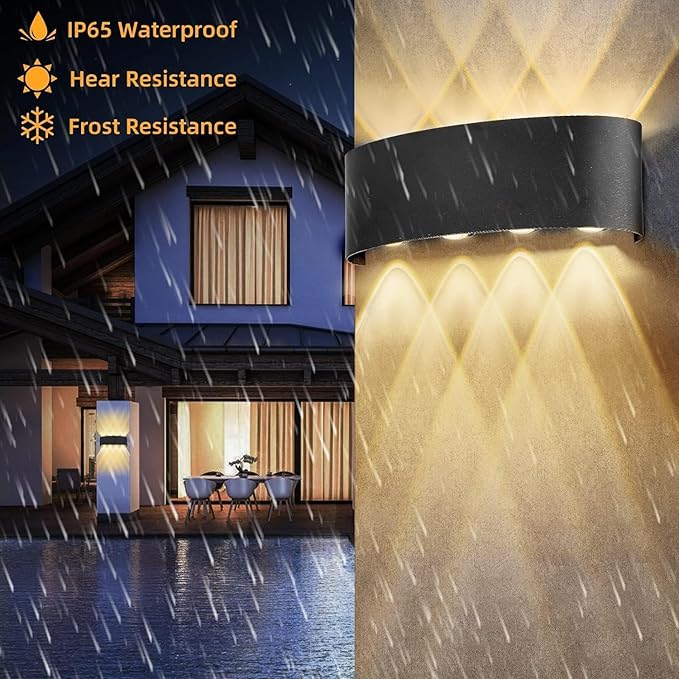 Wall Light Lighting Modern IP65 Sconce Outdoor LED Garden Wall Lights, Corridor Balcony Bathroom Up Down Wall Sconce Lamp 6W Black Home Decor Lamp,delier Lights - Image 5