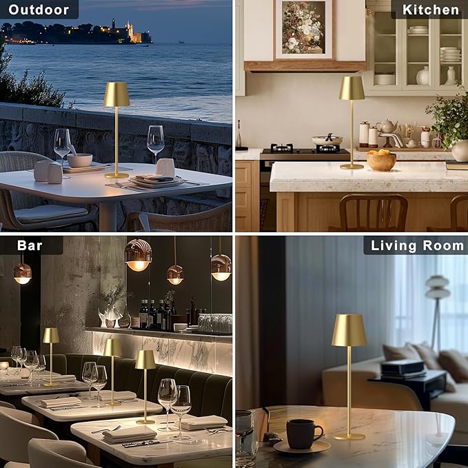 Wireless Table Lamp, Dimmable Table Lamp, Battery LED with 3 Colour Temperatures, Continuously Dimmable, Touch Lamp with USB-C Rechargeable for Outdoor Bedside Table, Dining Table, Camping - Image 7