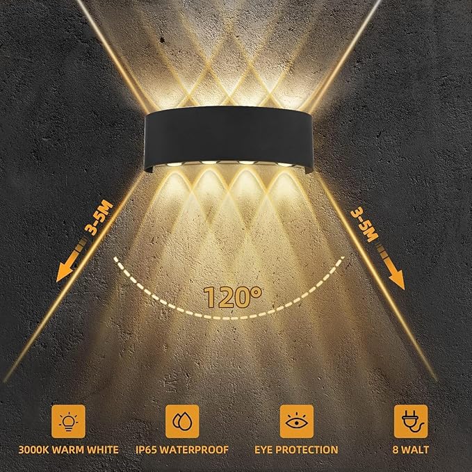 Wall Light Lighting Modern IP65 Sconce Outdoor LED Garden Wall Lights, Corridor Balcony Bathroom Up Down Wall Sconce Lamp 6W Black Home Decor Lamp,delier Lights - Image 4