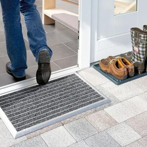 Astra Brush frame mat 45x75cm in black, Wool, 75 x 2 x 45 cm