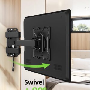 USX MOUNT UL Listed RV TV Mount for Most 17-43inch TV - Lockable Full Motion RV TV Wall Mount for Camper, Trailer, Motorhome - Swivel Tilt Bracket for Truck Boat, 44 lbs Capacity, VESA 200mm