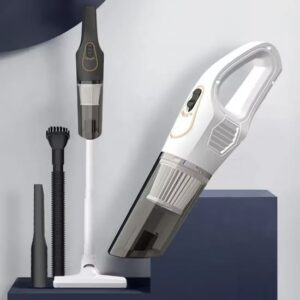 Cordless Vacuum Cleaner 2 in 1 Lightweight Vacuum Cleaner with 100W Powerful Motor, Suitable for Hard Floors, Carpets, Pet Hair, USB Charging, Portable, Easy to Maintain