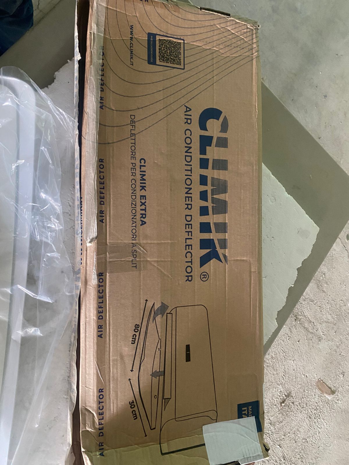 SPLIT, Split air conditioner deflector & Air conditioning, 69x24 cm, Glossy white plastic with anti-condensation panel. Made in Italy - Image 2