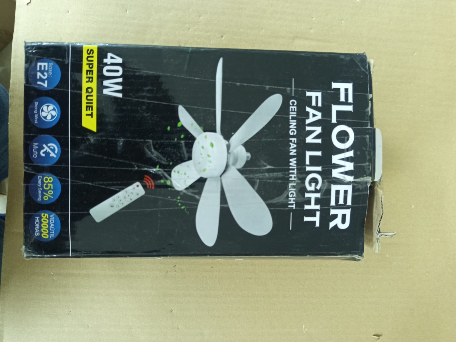 Socket Fan Light, 20.5IN Light Bulb Fan with Remote Dimmable, Screw in Fan and Light Combo for Garage Kitchen Bedroom Balcony Living Tools Store Laundry Room - Image 2