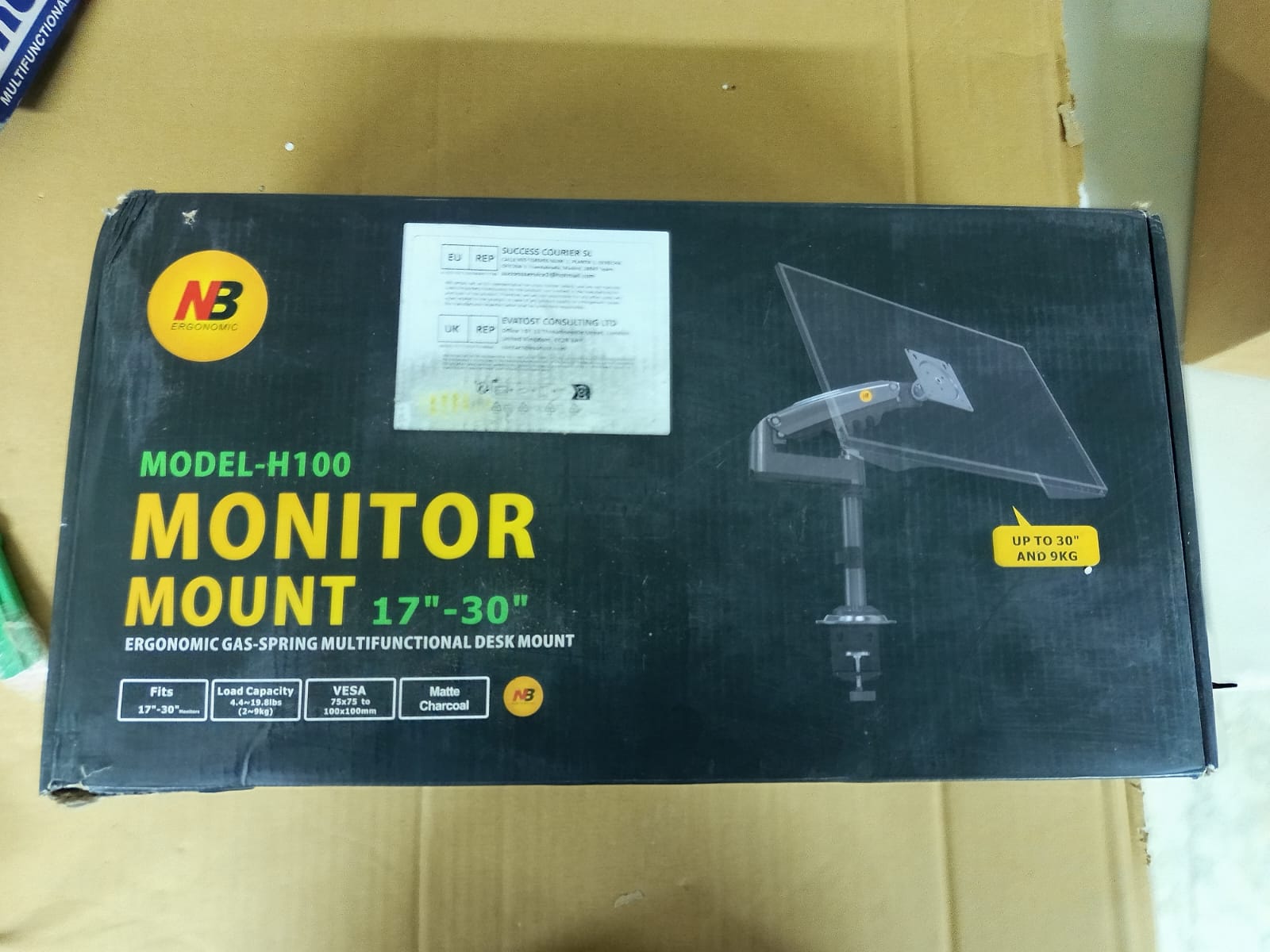 NB North Bayou Monitor Desk Mount Long Arm for Monitors Within 4.4 to 19.8lbs Ultra Wide Full Motion Swivel Height Adjustable Monitor Stand H100 - Image 2