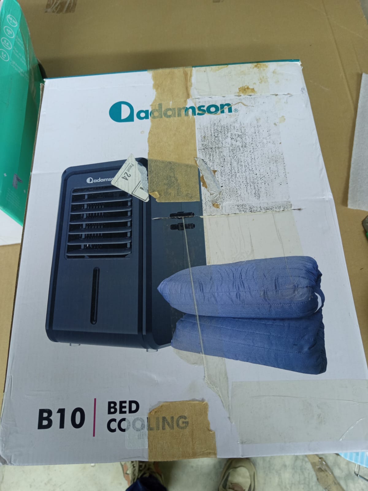 Adamson B10 Twin Bed Cooling System 75" L x 39" W - 100% Cotton for Night Sweats - Water Bed Cooler Ideal for Hot Sleepers - Navy Blue - Image 2