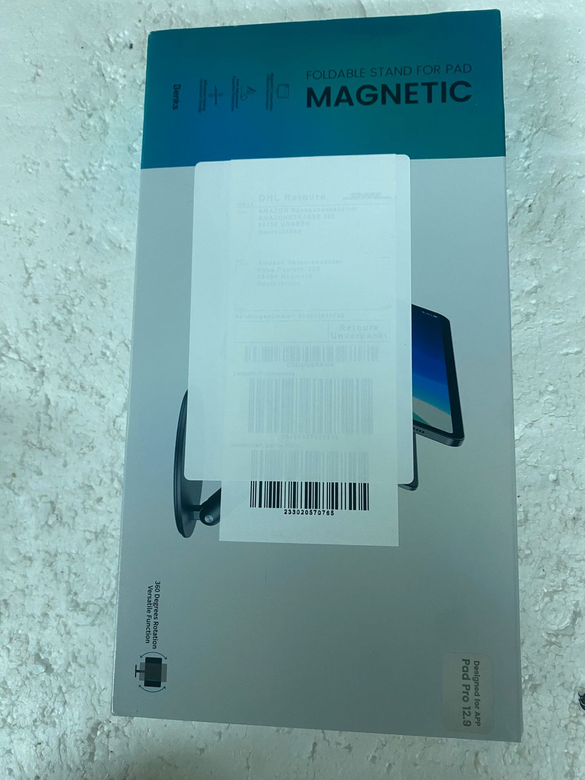 BENKS Tablet Magnetic Stand Adjustable, Swivel iPad Stand with 360° Rotating Base, Aluminum Foldable Desktop Stand Holder - Image 2