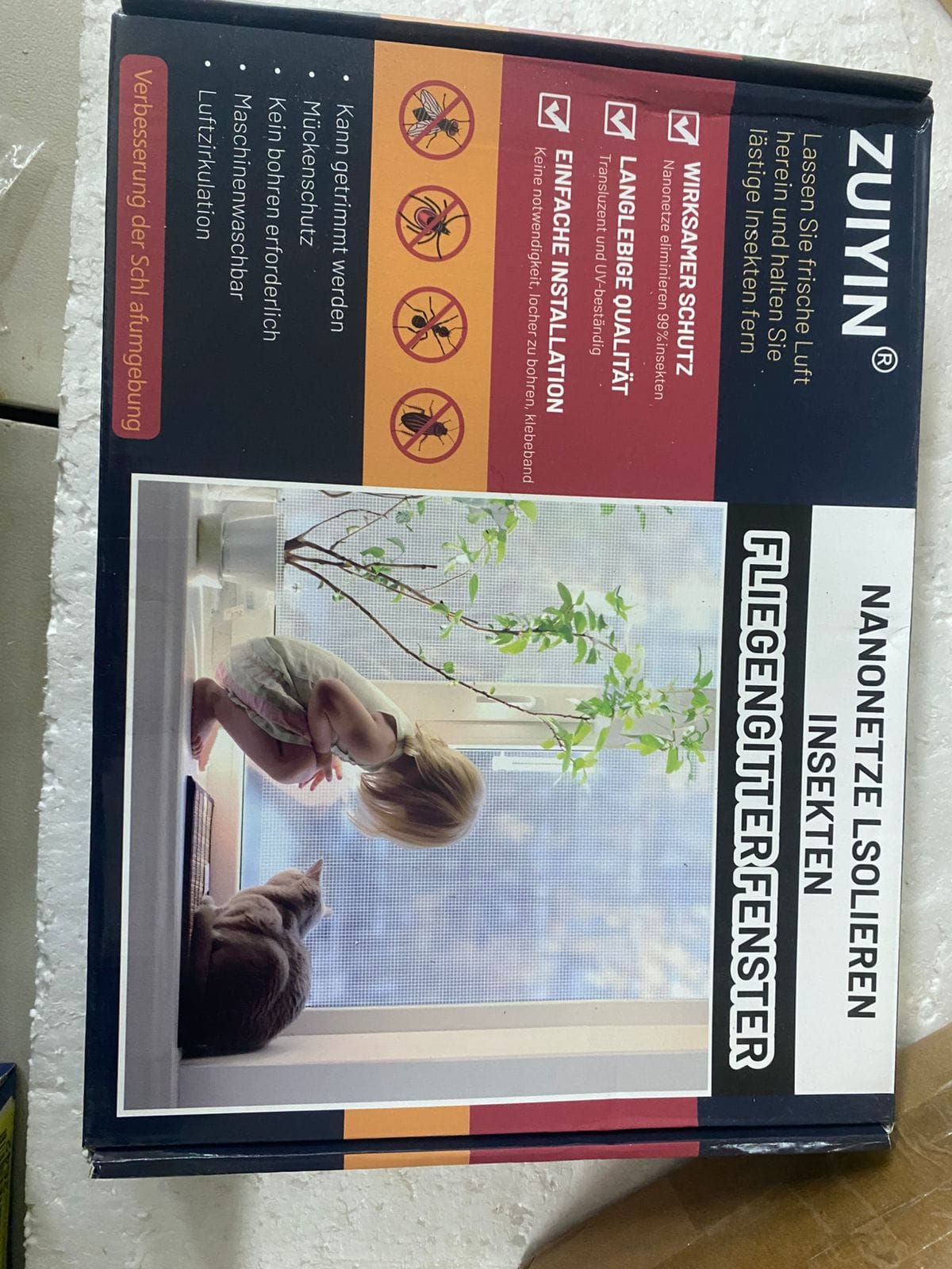 Fly Screen Window Insect Stop, Pack of 2, Insect Protection Window, No Drilling, 150 x 250 cm, Fly Net, Mosquito Net Window, Window Screen, Insect Protection, White - Image 2