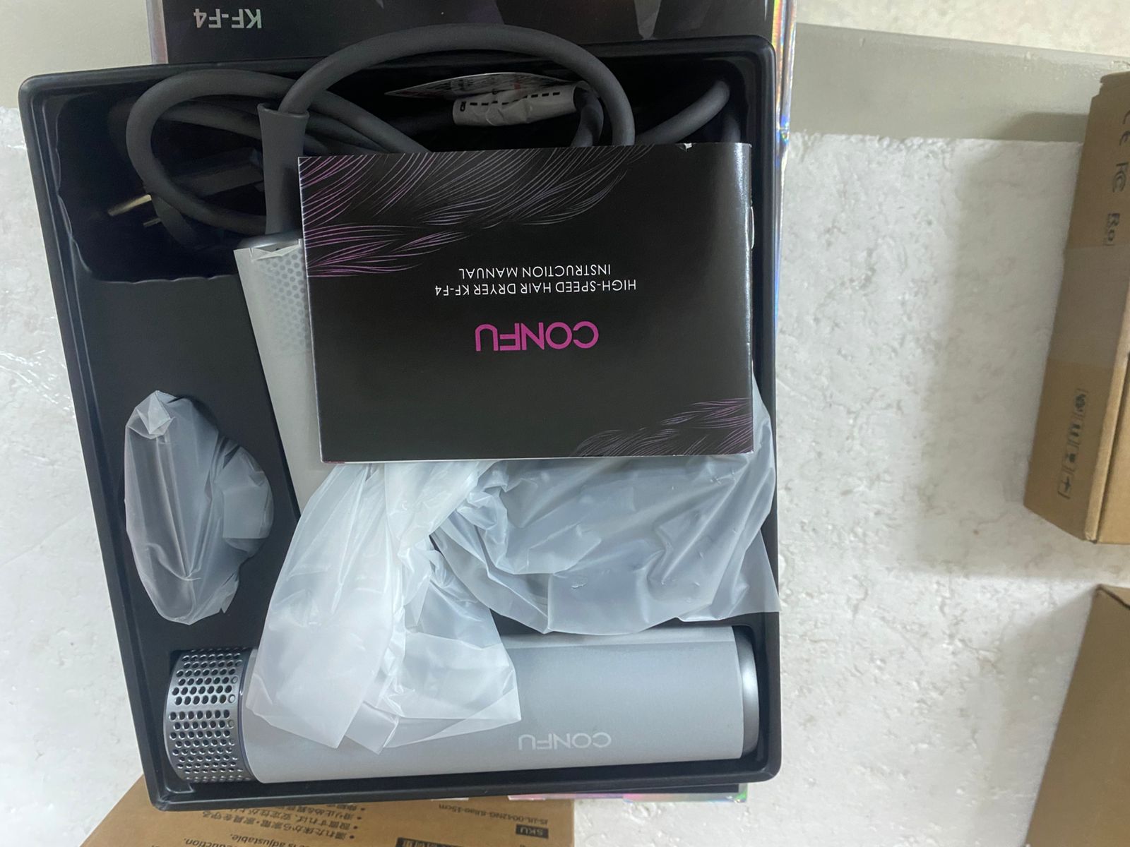 CONFU Professional Ionic Hair Dryer 1700W Lightweight Foldable Low Noise Magnetic Diffuser Styling Nozzle Extra Long Cable for Home, Salon and Travel - Image 3