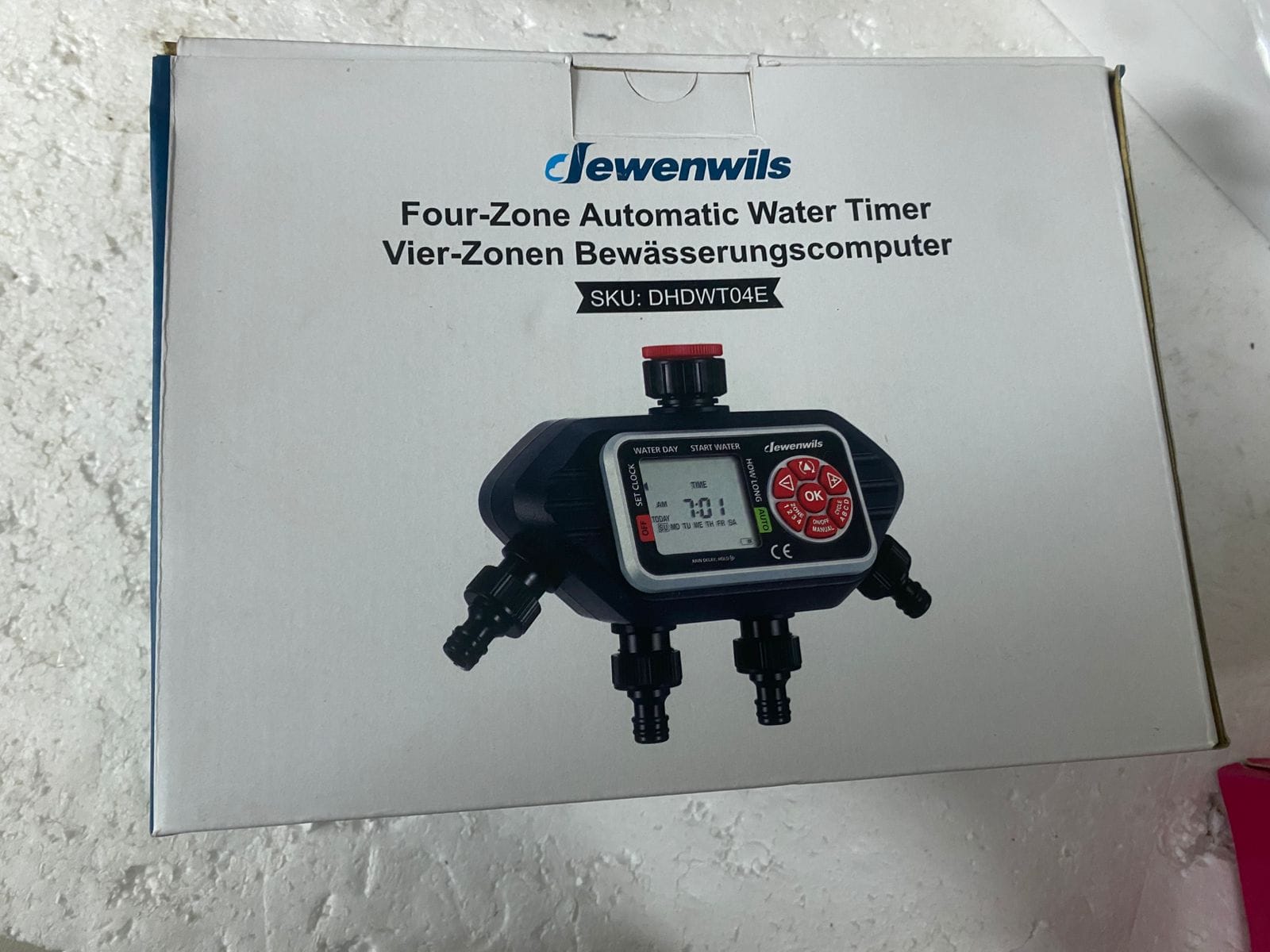 DEWENWILS Irrigation Computer 4 Outputs, Irrigation Control with 16 Individual Programmes, Manual Modes, Rain Delay Function, 3/4 Inch Connection, Watering Timer for Garden, Lawn - Image 2