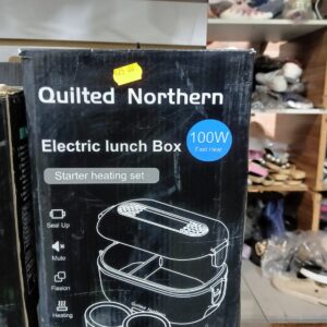 Quilted Northern Portable Electric Food Warmer 100W 1.8L Portable 3 in 1 Electric Food Warmer 12V/24V/220V Thermal Lunch Box for Car, Truck and Office, Black