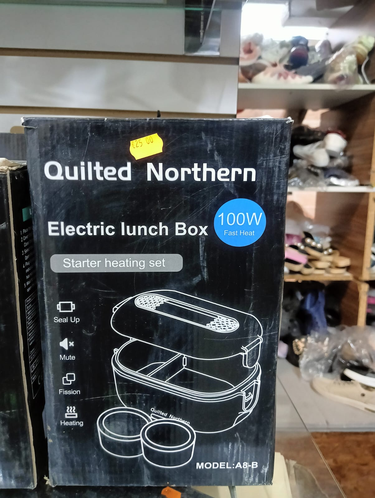 Quilted Northern Portable Electric Food Warmer 100W 1.8L Portable 3 in 1 Electric Food Warmer 12V/24V/220V Thermal Lunch Box for Car, Truck and Office, Black