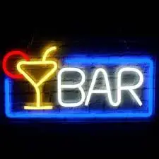 Neon Bar Cocktail Signs, Premium Acrylic Bar Neon Signs for Wall Decor, Bright LED Bar Sign, USB Powered Bar Neon Lights with Switch, Bar Signs for Home Bar, Bistro, Party, Club, Door (White)