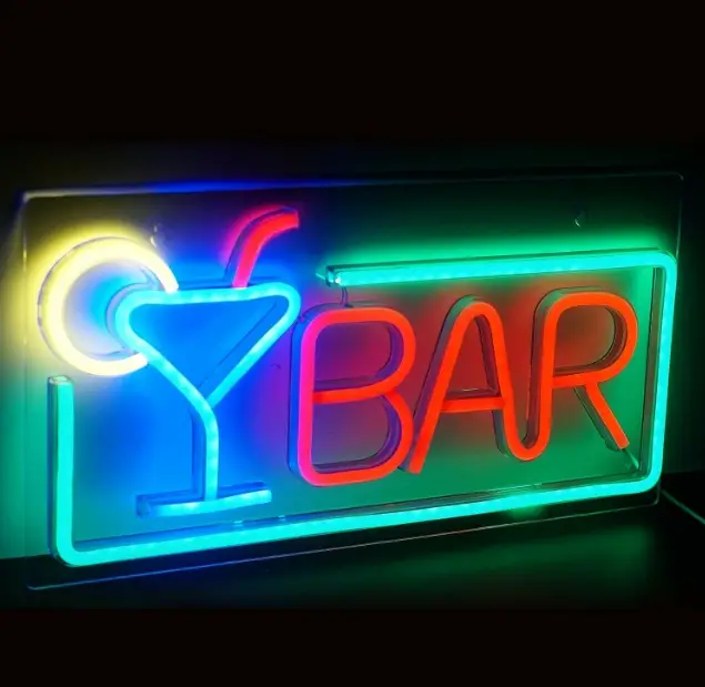 Neon Bar Cocktail Signs, Premium Acrylic Bar Neon Signs for Wall Decor, Bright LED Bar Sign, USB Powered Bar Neon Lights with Switch, Bar Signs for Home Bar, Bistro, Party, Club, Door (White) - Image 4