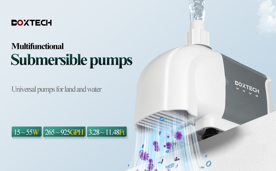 Boxtech Submersible Water Pump 15W - 265 GPH - 3.28 Ft High Lift Instruction Manual - Image 7