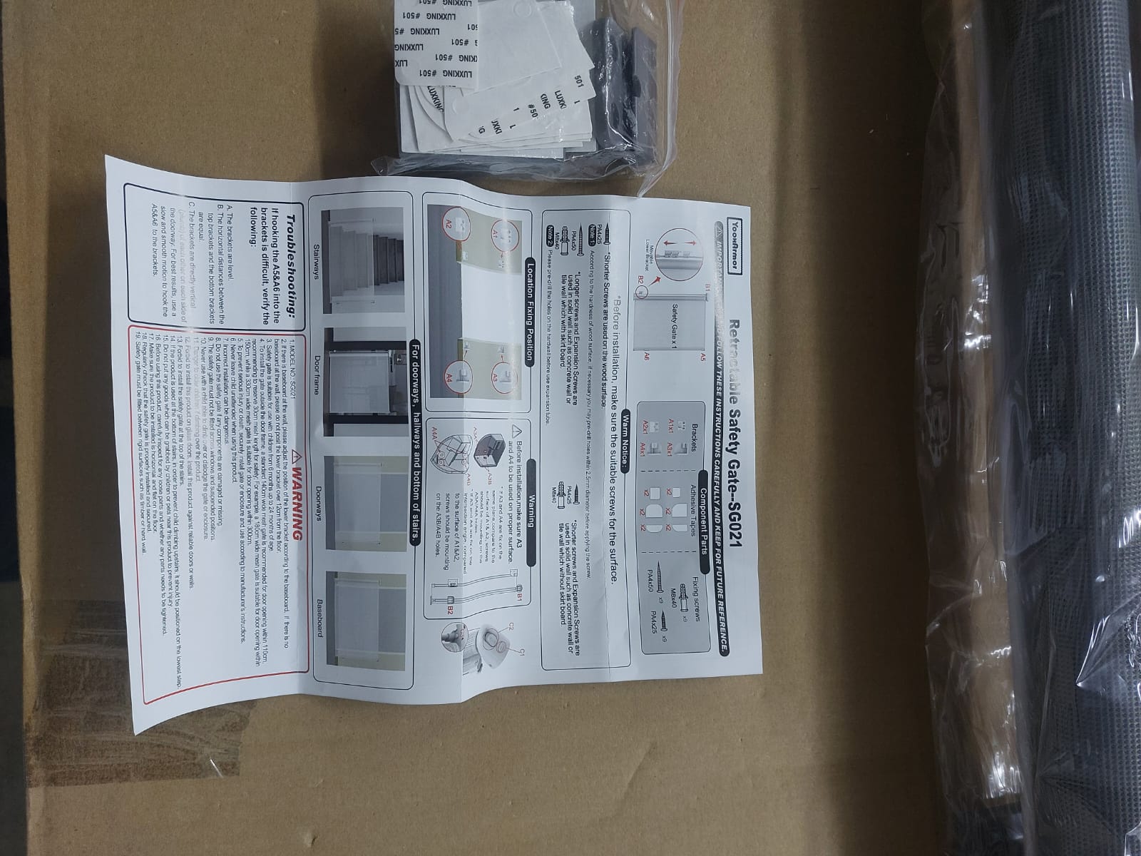 Retractable Baby Gate for Stairs, 55" Wide Mesh Dog Gate Indoor, 34" Tall Child Gate for Doorways, Hallways, Deck, Indoor Outdoor Pet Baby Safety Essentials for Home, Grey - Image 3