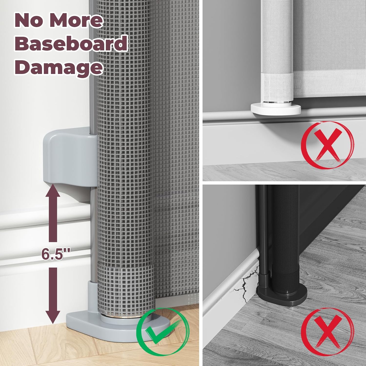 Retractable Baby Gate for Stairs, 55" Wide Mesh Dog Gate Indoor, 34" Tall Child Gate for Doorways, Hallways, Deck, Indoor Outdoor Pet Baby Safety Essentials for Home, Grey - Image 8