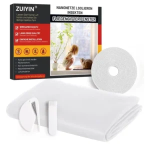 Fly Screen Window Insect Stop, Pack of 2, Insect Protection Window, No Drilling, 150 x 250 cm, Fly Net, Mosquito Net Window, Window Screen, Insect Protection, White