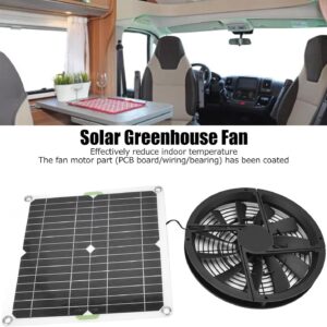 Solar Panel Fan Ventilation Fan Kit 10 Inch, Solar Powered Exhaust Fan Portable Ventilator Fan with Protective Mesh, 12V 100W Mini Ventilator Fan for Chicken Coops Greenhouse Shed