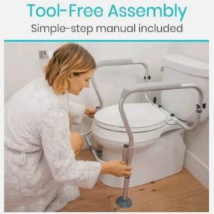 DePango Toilet Safety Rails, Adjustable Handicap Toilet Seat