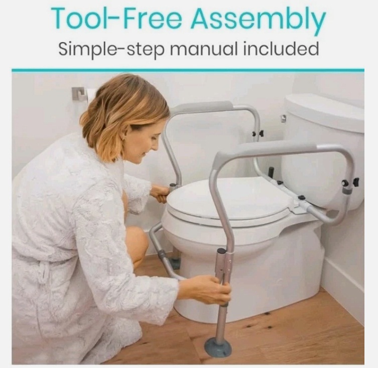 DePango Toilet Safety Rails, Adjustable Handicap Toilet Seat - Image 3