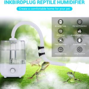 INKBIRDPLUS Reptile Humidifier Terrarium Fogger With 4L Large Tank Extendable Tube Ultra Quiet Mister With Dry-Run Protection Ideal For Reptiles Amphibians Wet Plants