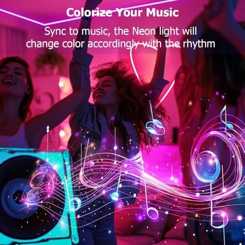 9.8ft LED Neon Rope Lights, RGB Plus IC Neon Strip Lights, IP68 Waterproof - Image 7