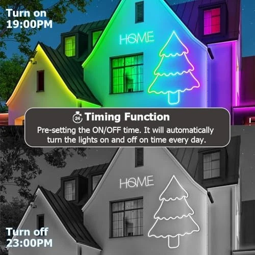 9.8ft LED Neon Rope Lights, RGB Plus IC Neon Strip Lights, IP68 Waterproof - Image 6